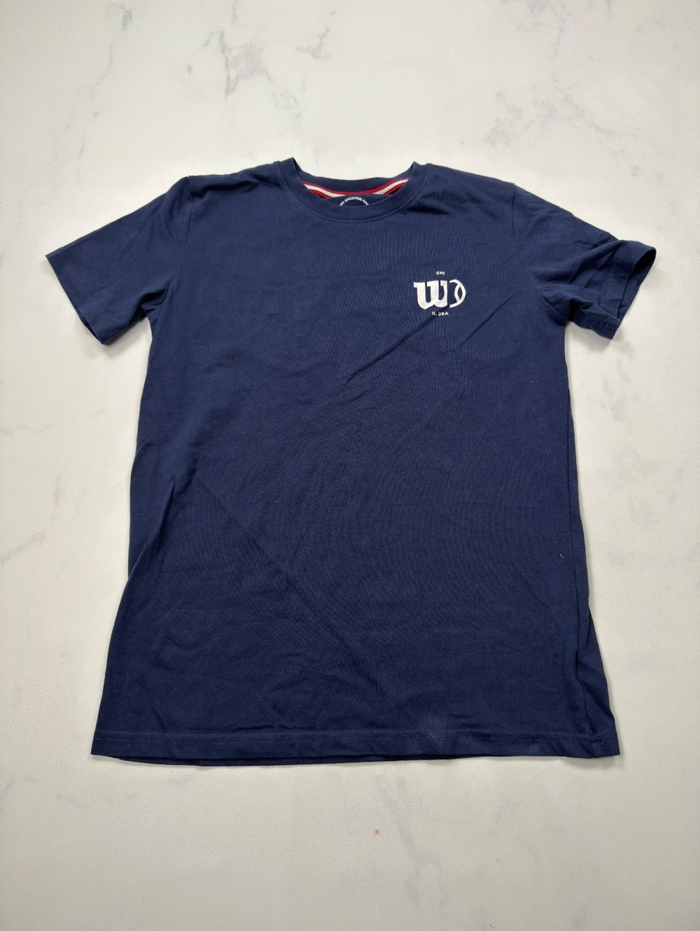 Wilson T-Shirt Navy Tennis Graphic Logo - Boys XL